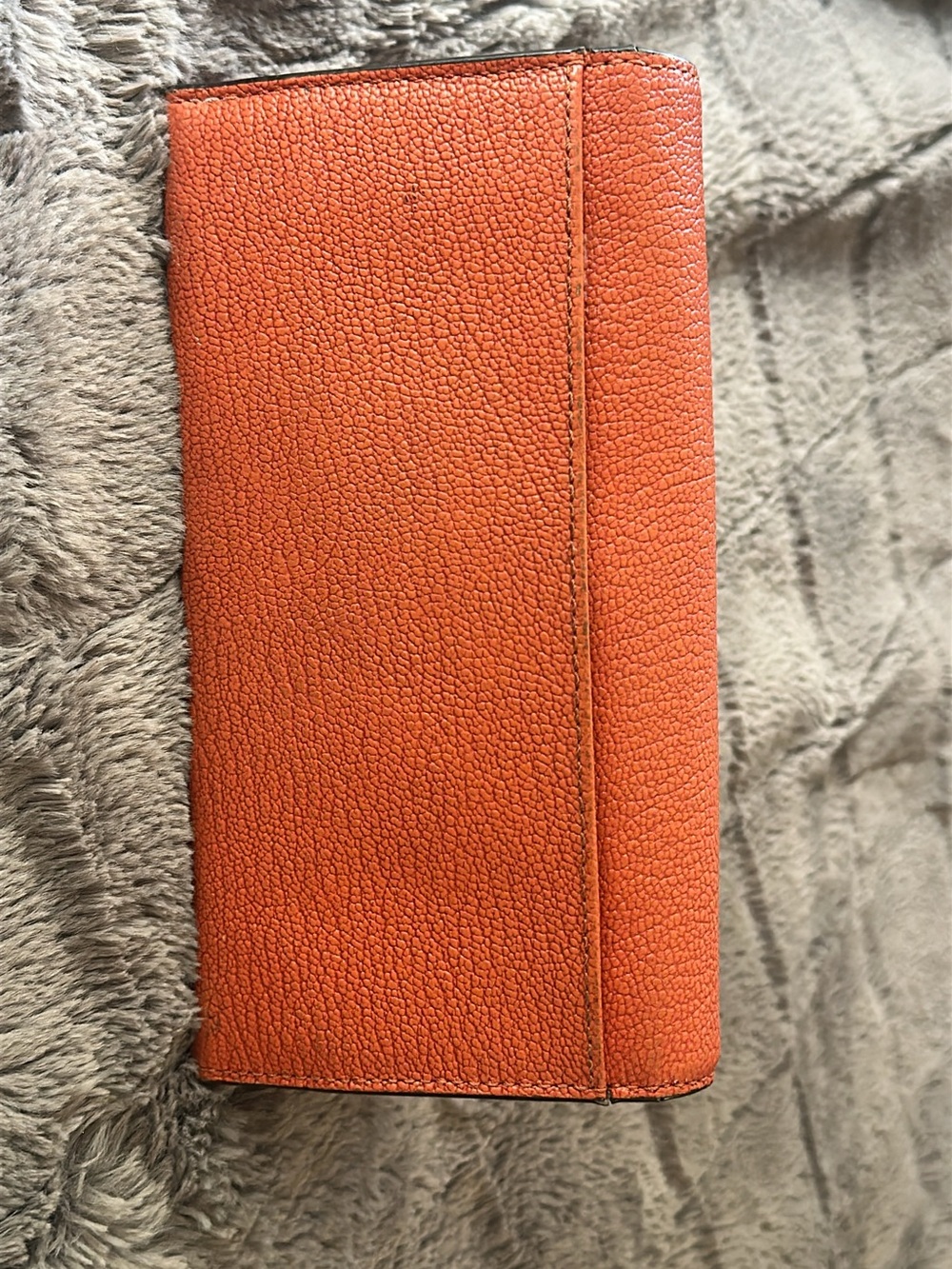 Henri Bendel orange & Gold Trifold Leather Wallet Zip Pocket 7.5" x 4" (bags26) - Picture 8 of 8